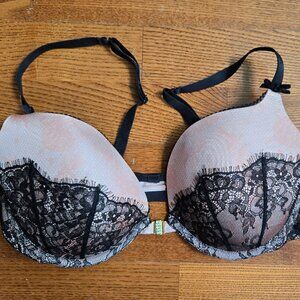 Sexy Victoria Secret Black Lace and Light Pink Bra